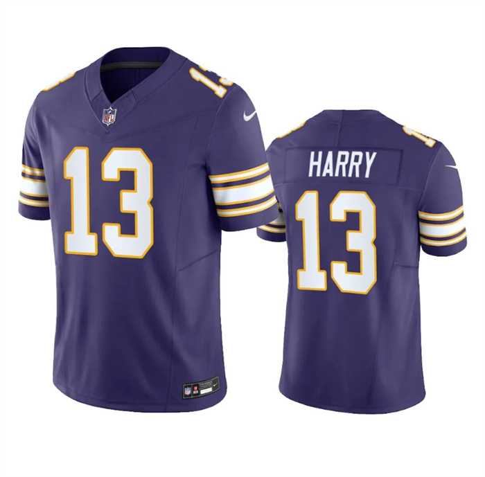 Men & Women & Youth Minnesota Vikings #13 N'Keal Harry Purple 2023 F.U.S.E. Throwback Vapor Untouchable Limited Jersey